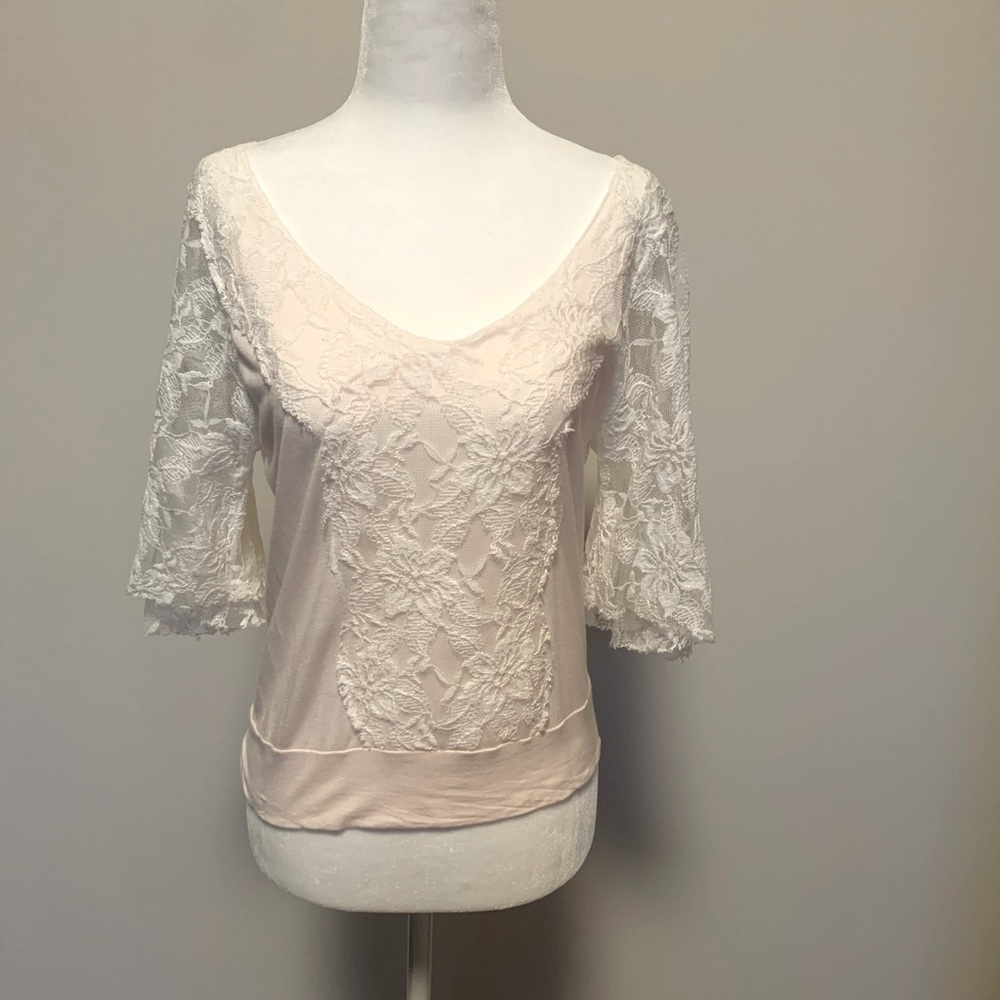 Lace Blouse-lace with blush background